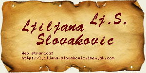 Ljiljana Slovaković vizit kartica